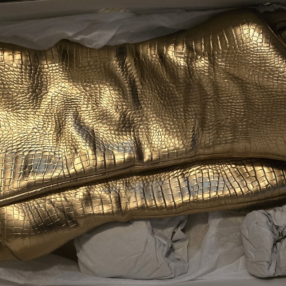 Nine West Gold Metallic Heeled Boots